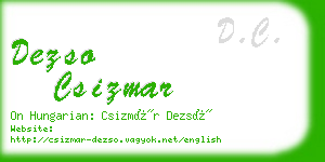 dezso csizmar business card